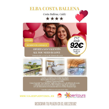 OFERTA SAN VALENTÍN Elba Costa Ballena Beach & Thalasso Resort