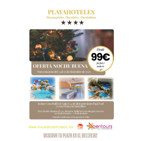 Oferta Especial Nochebuena – Cadena Playa de Aguadulce